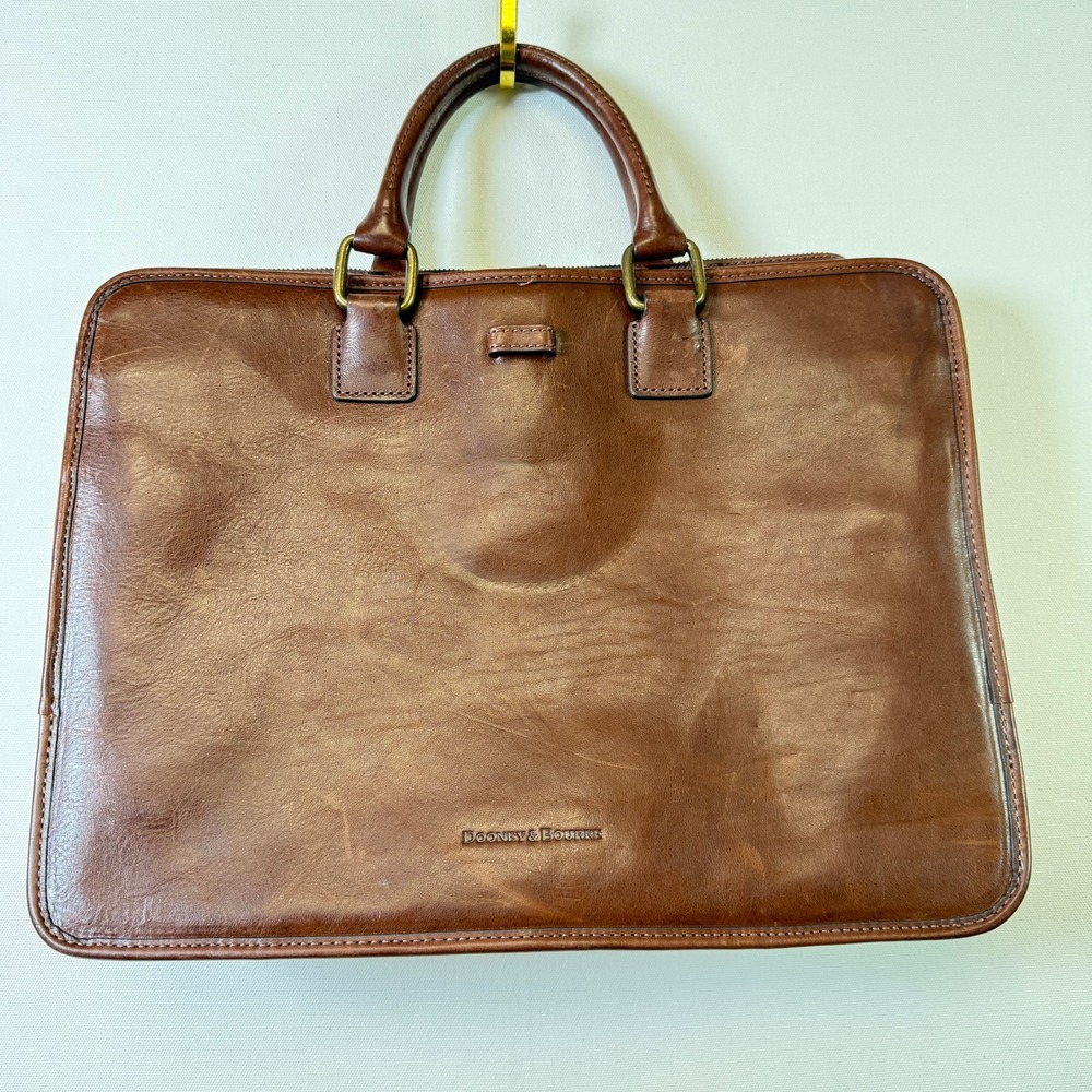 DOONEY‎ & BOURKE Brown Florentine Vacchetta Leather Briefcase Large